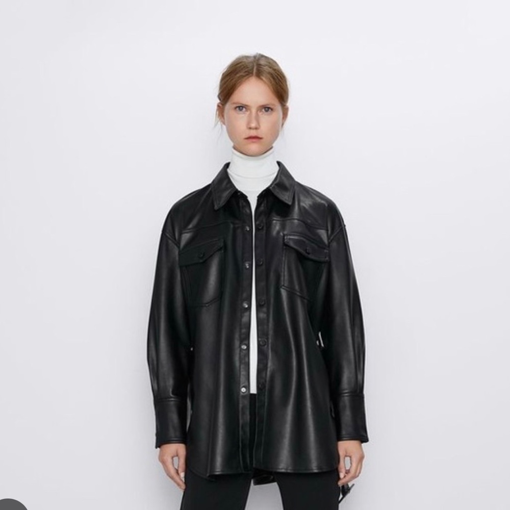 New with tags oversized leather shirt